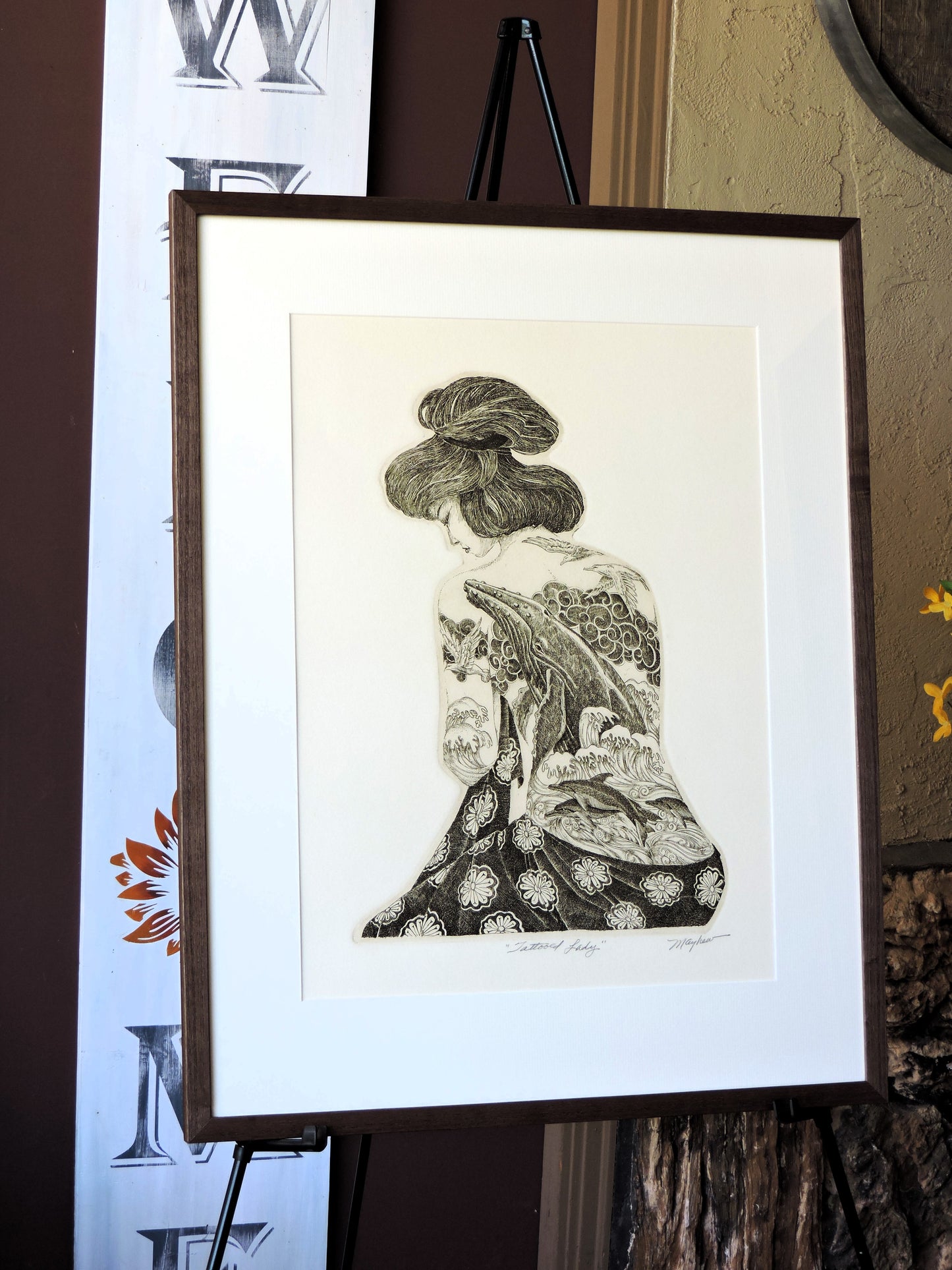 "Tattooed Lady" Giclée Print from Etching
