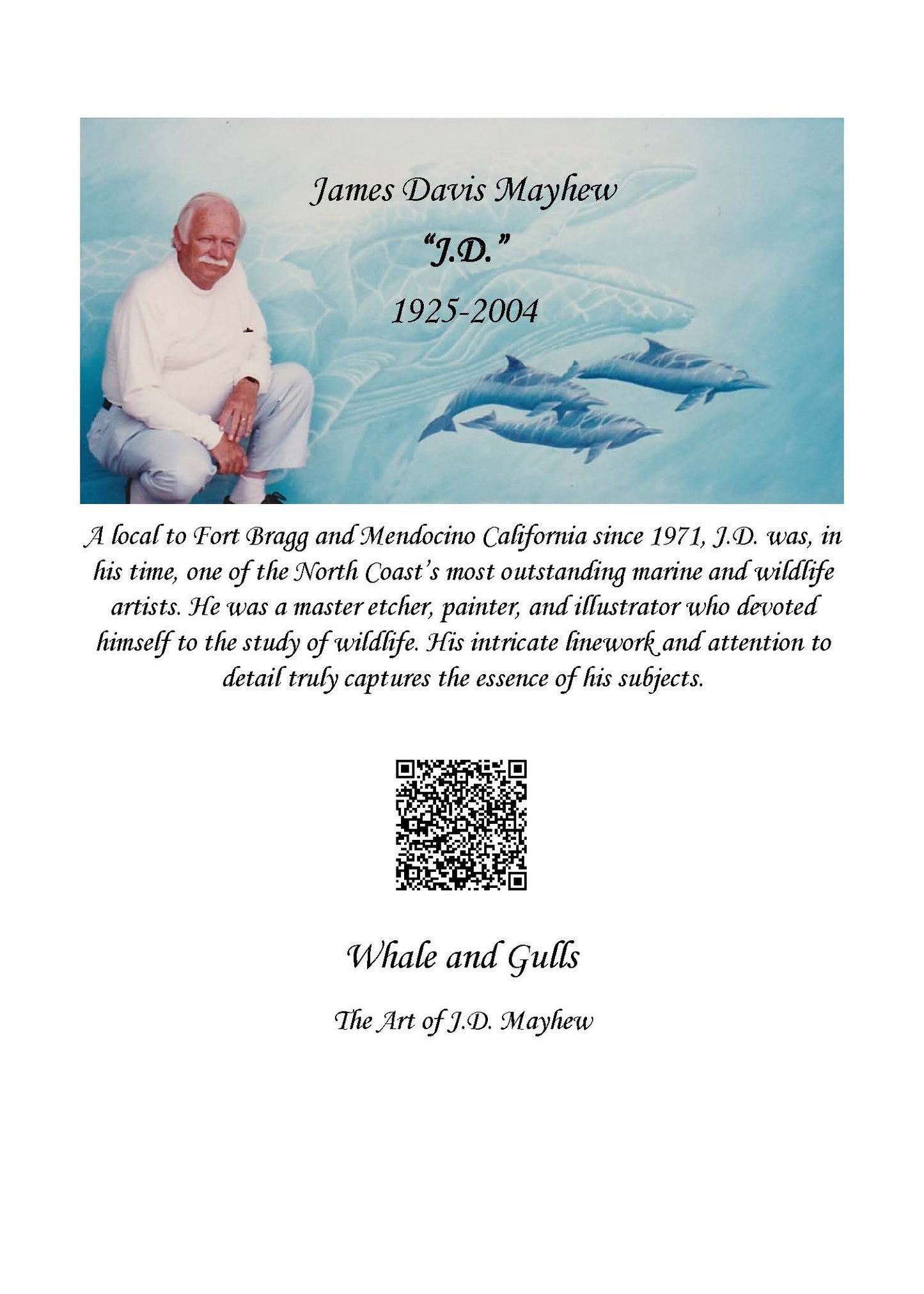 "Whale and Gulls" Blank Greeting Card, set of 6