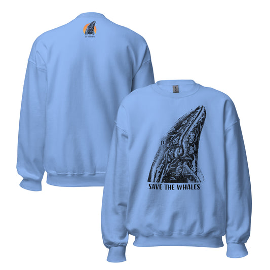 "Save The Whales" Crew Neck Sweatshirt, Unisex, 8 colors