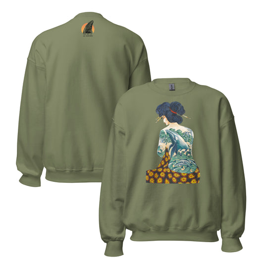 "Tattooed Lady" Crew Neck Sweatshirt, Unisex, 5 Colors