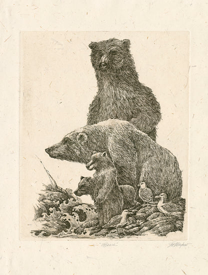 "Bears" Framed, Giclée Mini Print