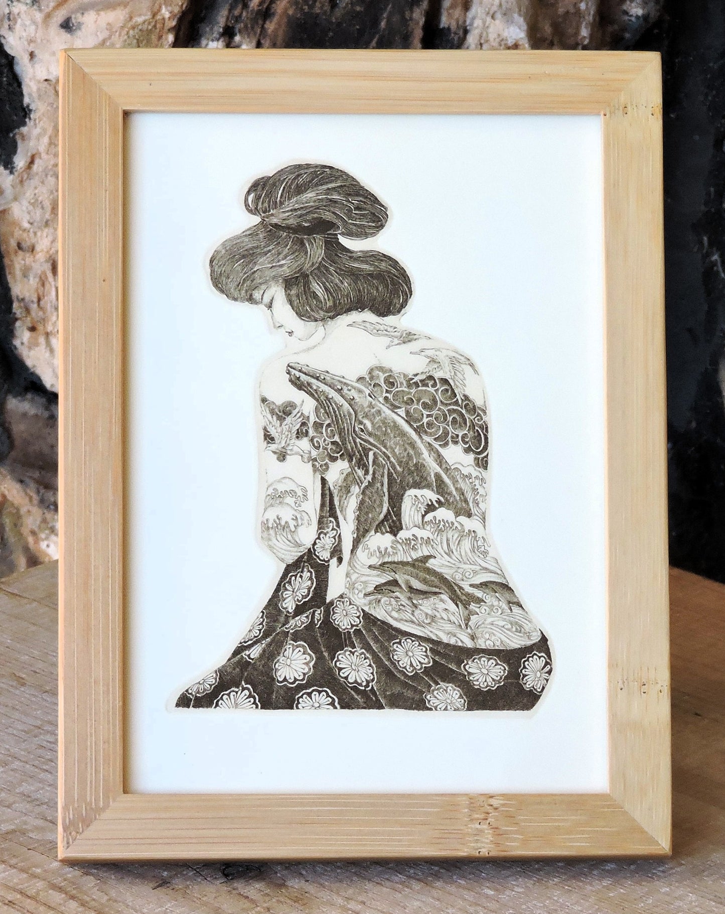 "Tattooed Lady" Framed, Giclée Mini Print From Etching