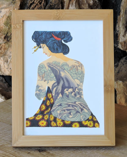 "Tattooed Lady II" Framed, Giclée Mini Print From Serigraph