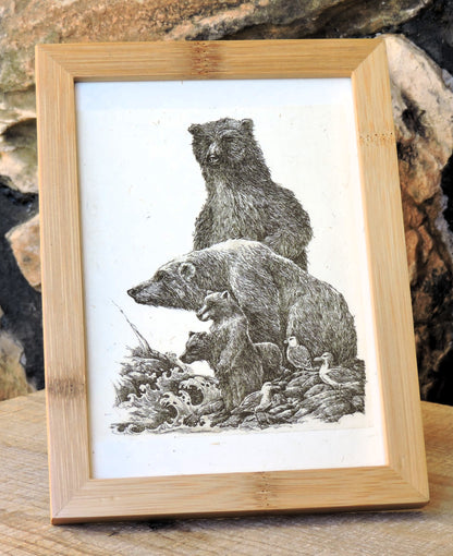"Bears" Framed, Giclée Mini Print