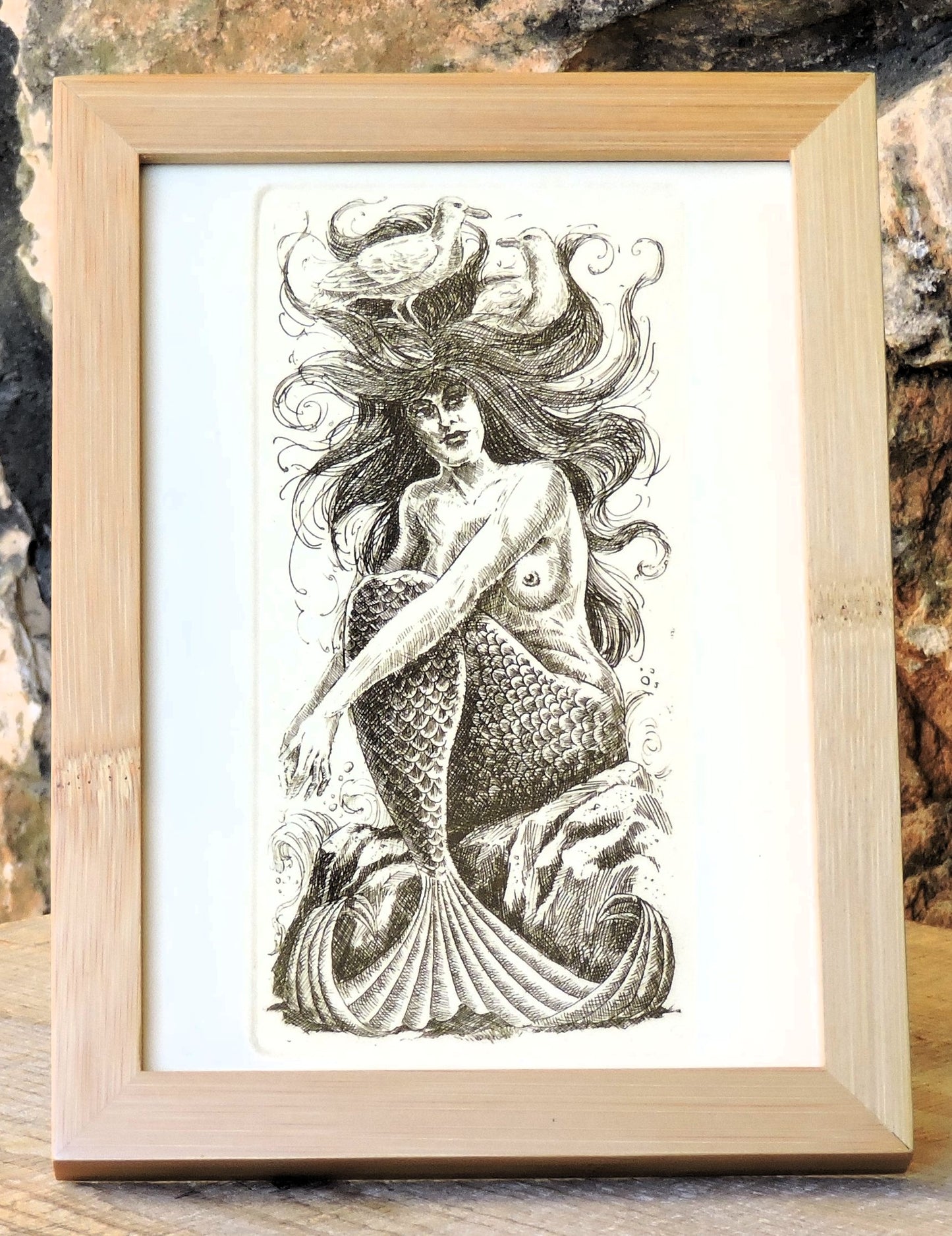 "Two in the Bush" Framed, Giclée Mini Print
