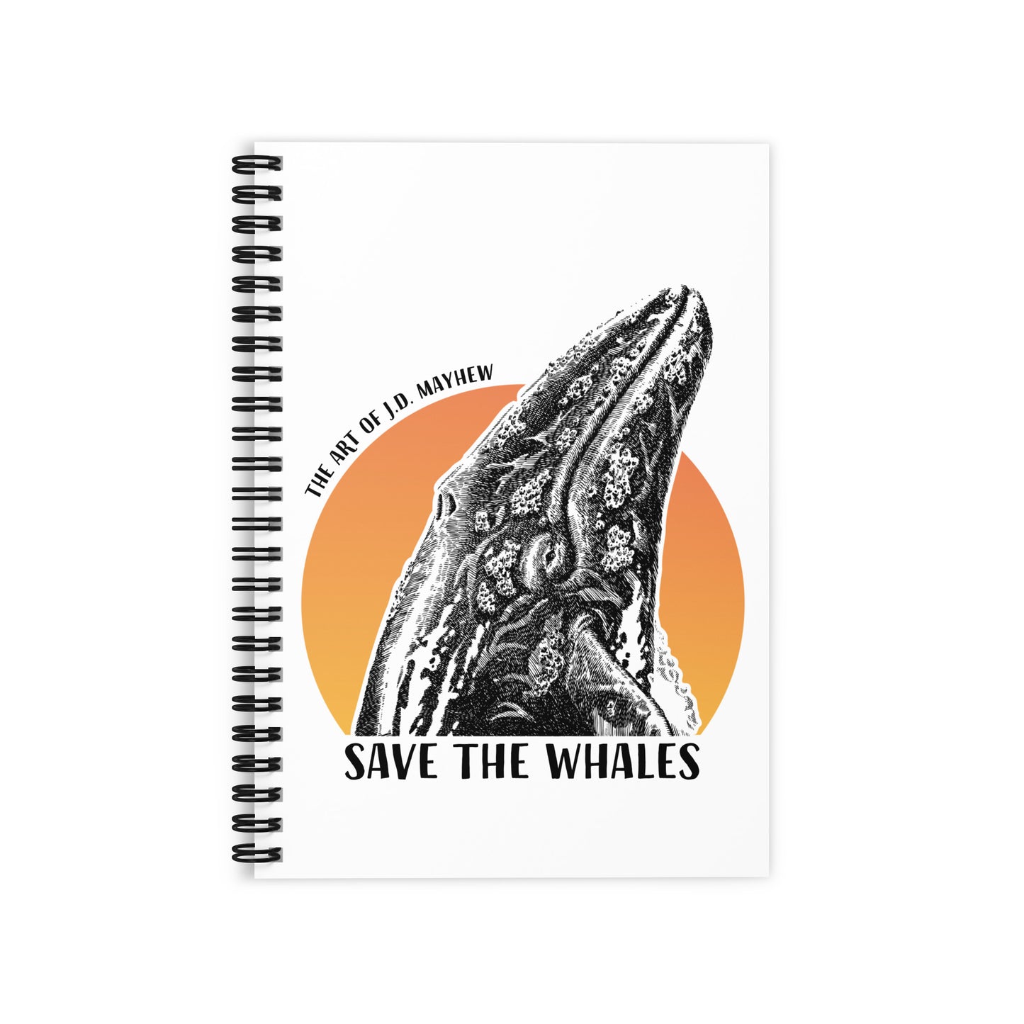 "Save The Whales" Ruled Line Spiral Notebook