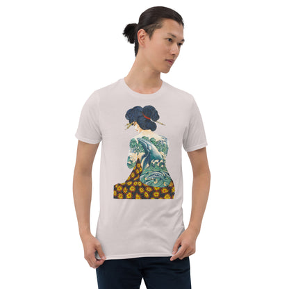 "Tattooed Lady" Short Sleeved T-Shirt, Ice Grey