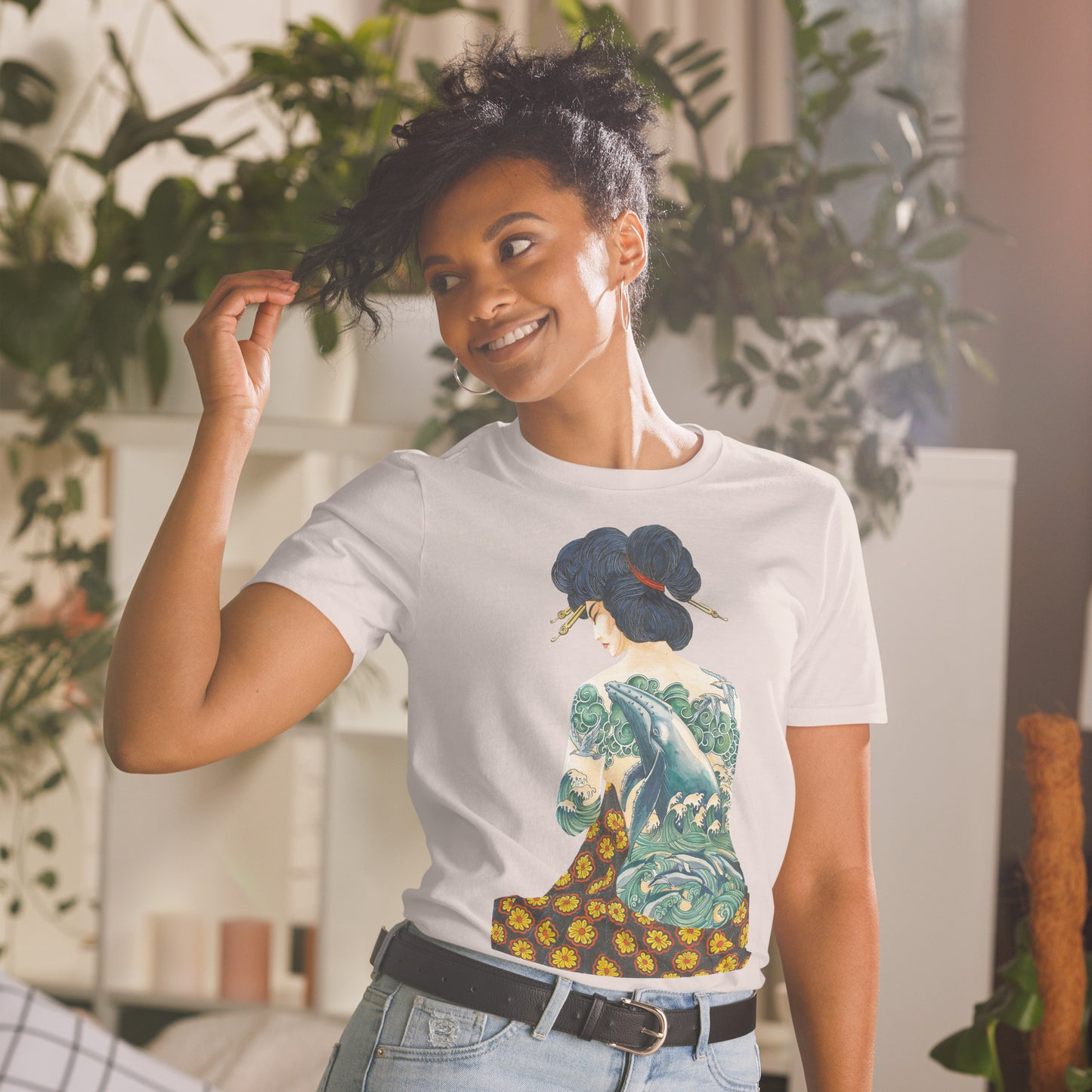 "Tattooed Lady" Short Sleeved T-Shirt, Ice Grey