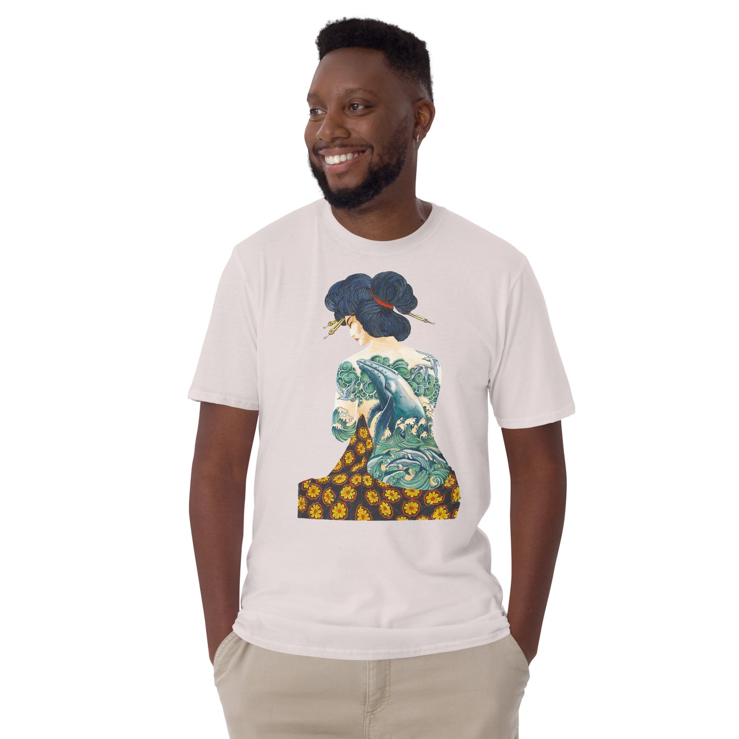 "Tattooed Lady" Short Sleeved T-Shirt, Ice Grey