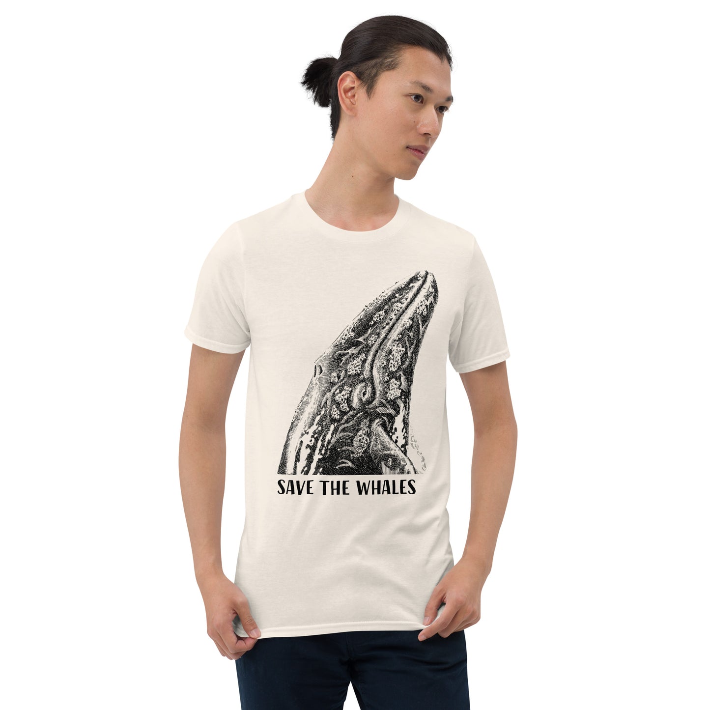 "Save The Whales" Short Sleeved T-Shirt, Natural