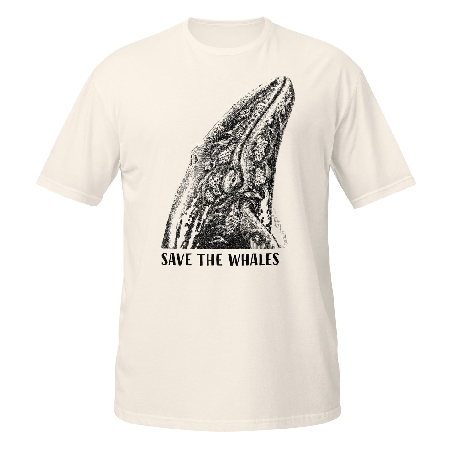"Save The Whales" Short Sleeved T-Shirt, Natural