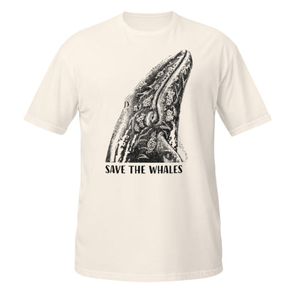 "Save The Whales" Short Sleeved T-Shirt, Natural