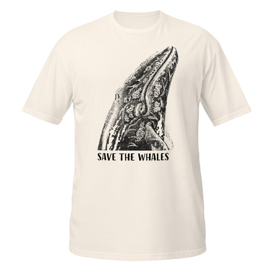"Save The Whales" Short Sleeved T-Shirt, Natural