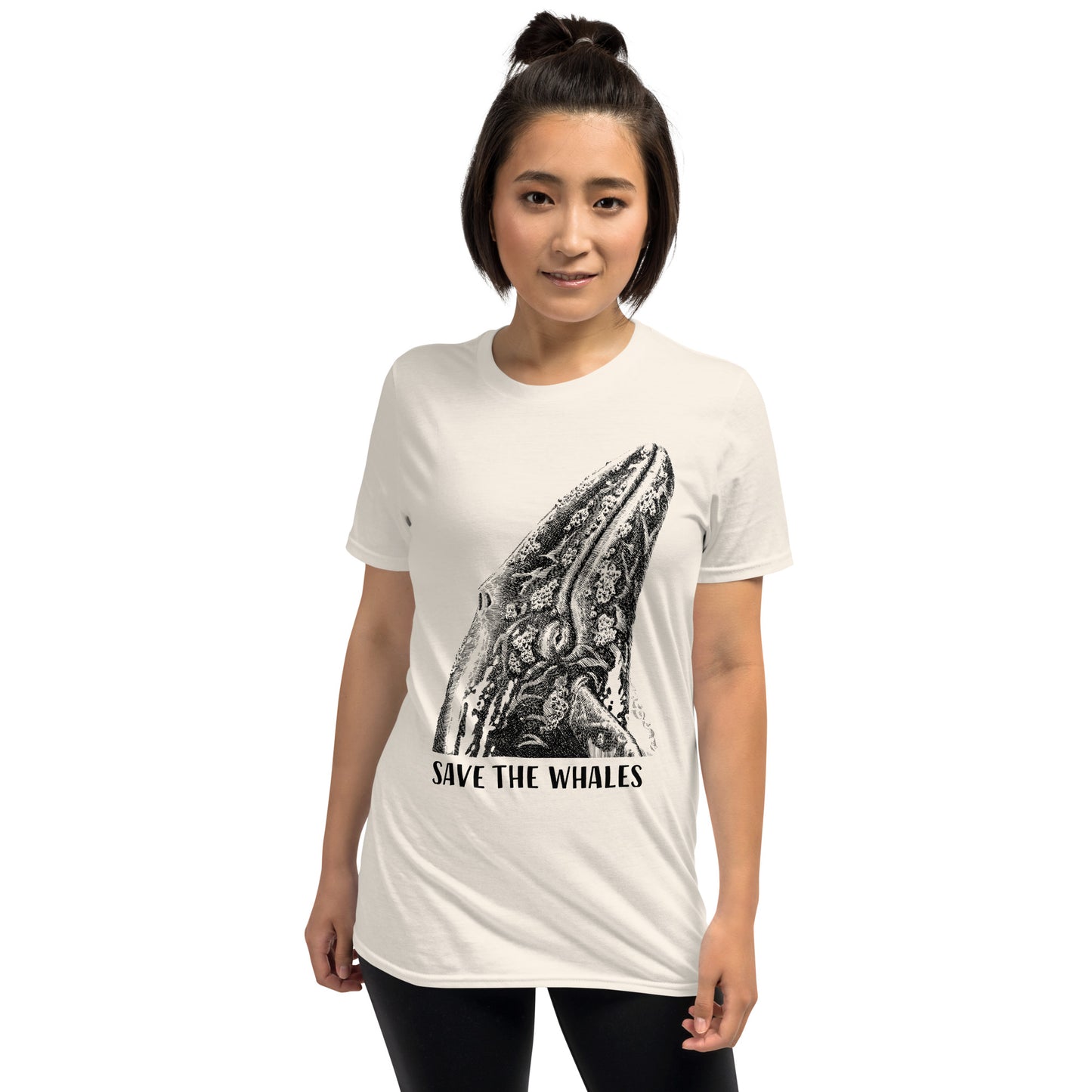 "Save The Whales" Short Sleeved T-Shirt, Natural