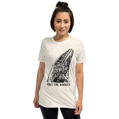 "Save The Whales" Short Sleeved T-Shirt, Natural