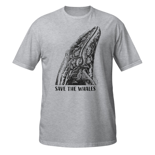 "Save The Whales" Short Sleeved T-Shirt, Sport Grey
