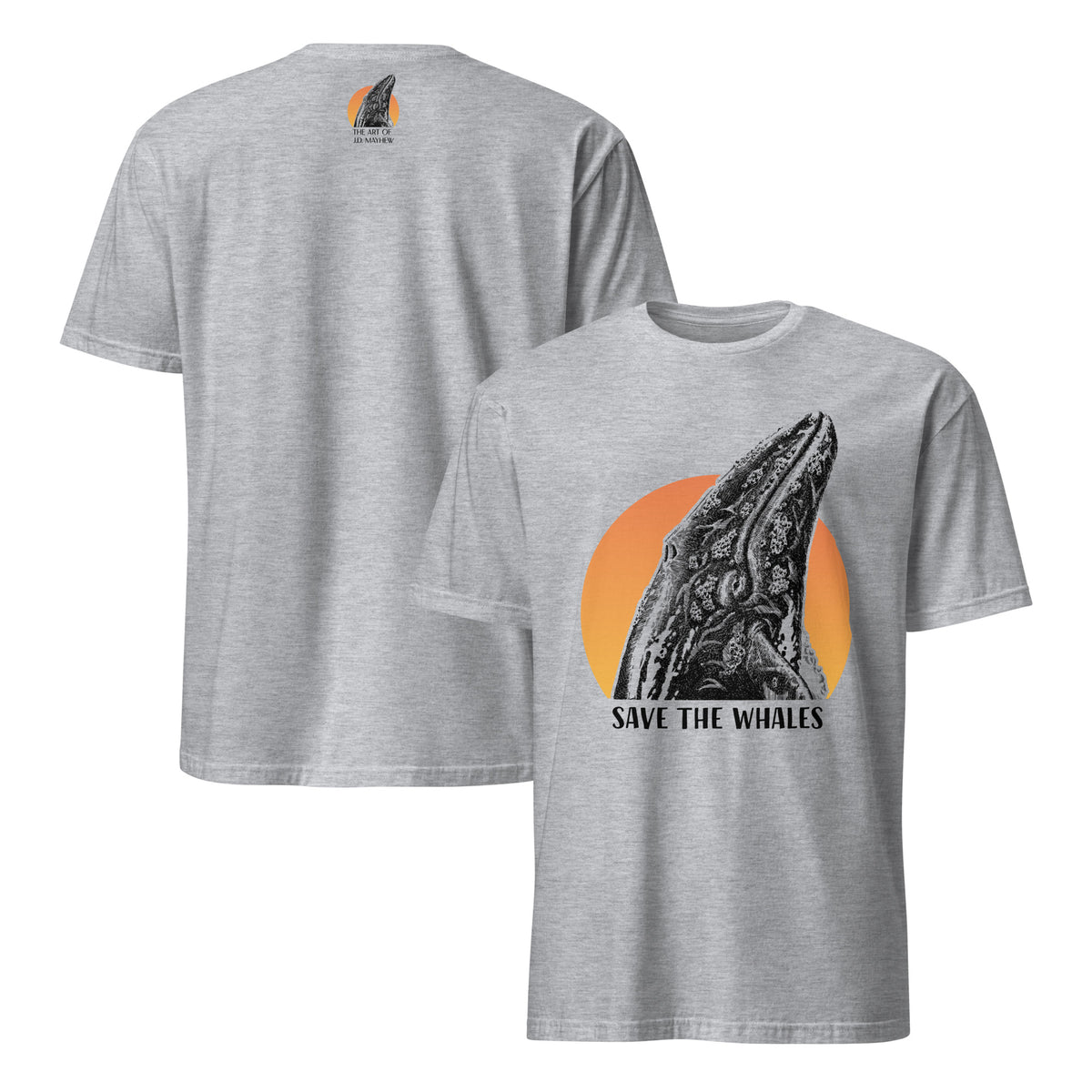 "Save The Whales" Sunset Short Sleeved T-Shirt, 3 colors