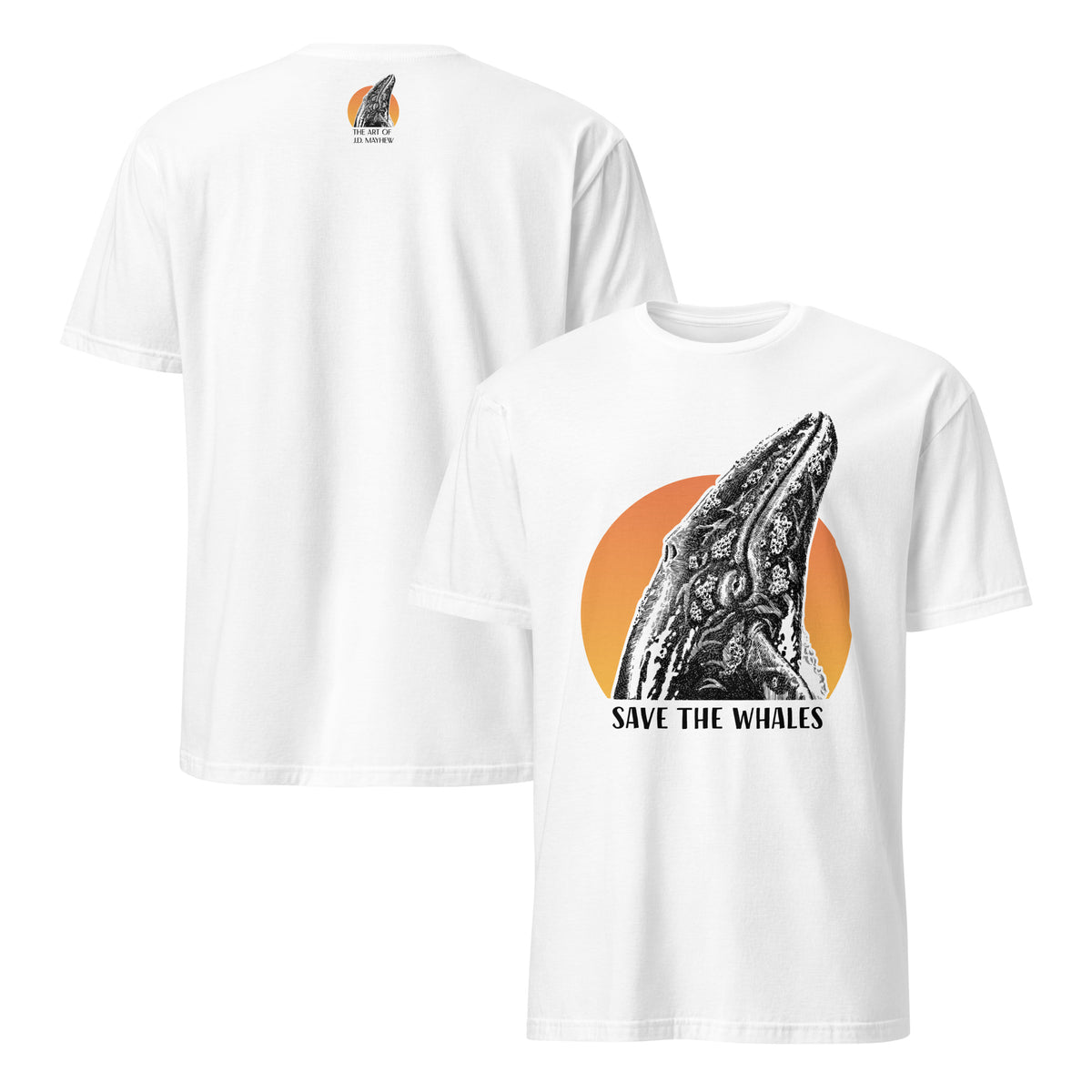 "Save The Whales" Sunset Short Sleeved T-Shirt, 3 colors