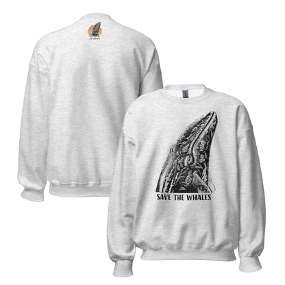 "Save The Whales" Crew Neck Sweatshirt, Unisex, 8 colors