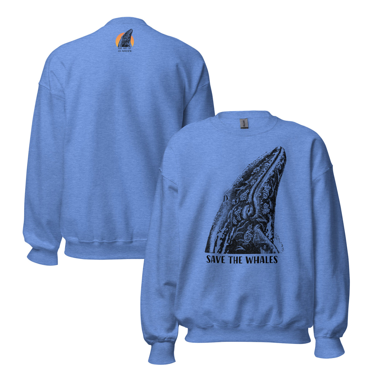 "Save The Whales" Crew Neck Sweatshirt, Unisex, 8 colors