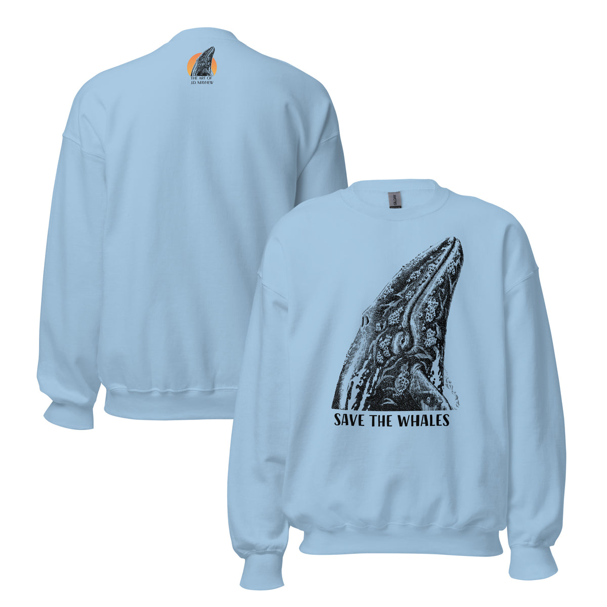 "Save The Whales" Crew Neck Sweatshirt, Unisex, 8 colors