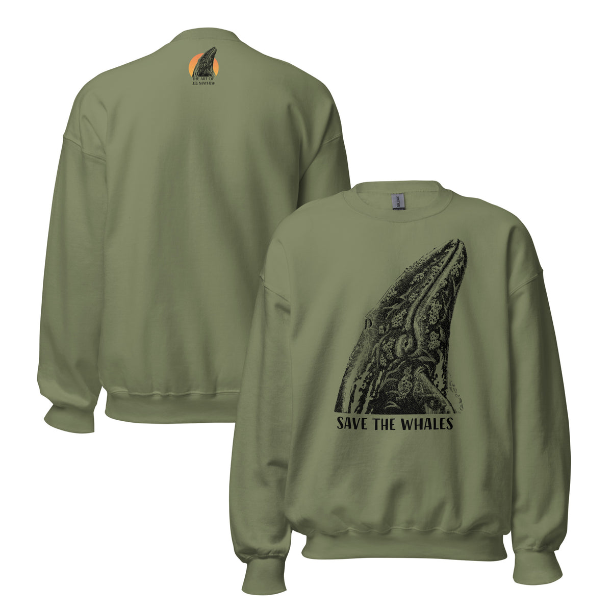"Save The Whales" Crew Neck Sweatshirt, Unisex, 8 colors