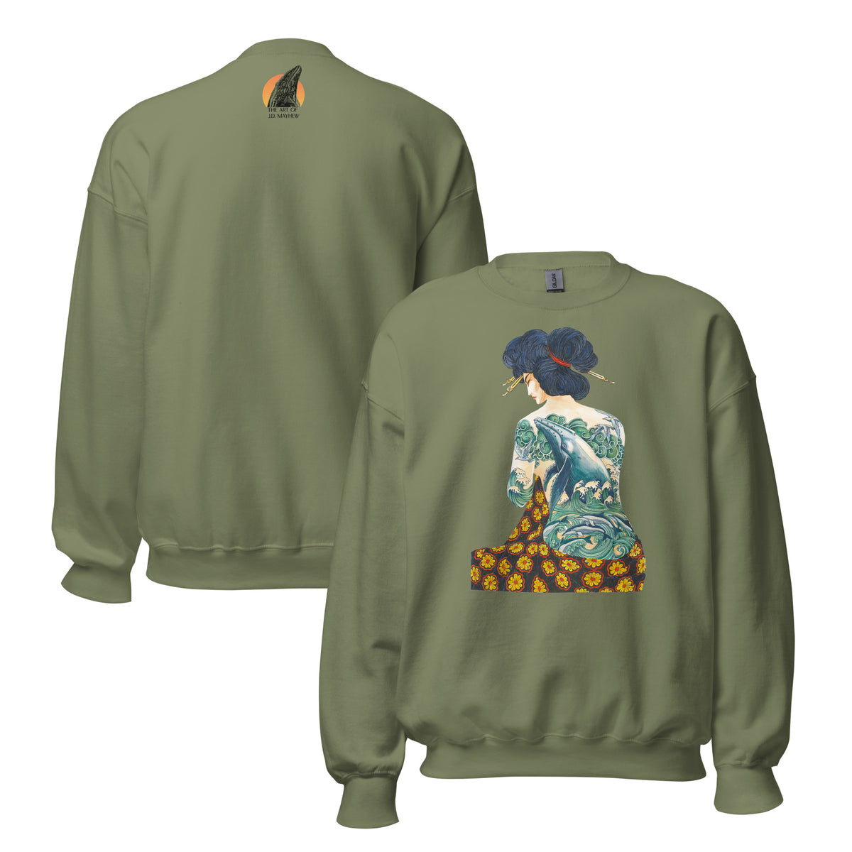 "Tattooed Lady" Crew Neck Sweatshirt, Unisex, 5 Colors