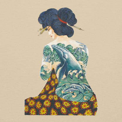 "Tattooed Lady" Crew Neck Sweatshirt, Unisex, Sand