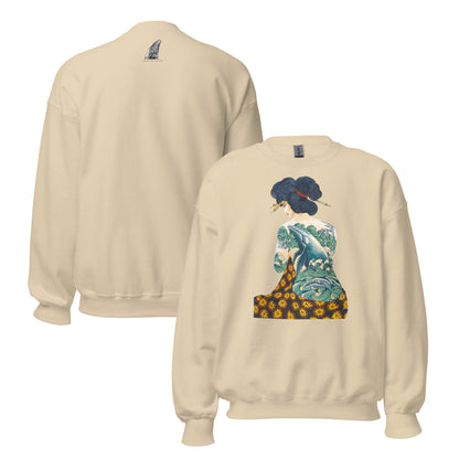 "Tattooed Lady" Crew Neck Sweatshirt, Unisex, Sand