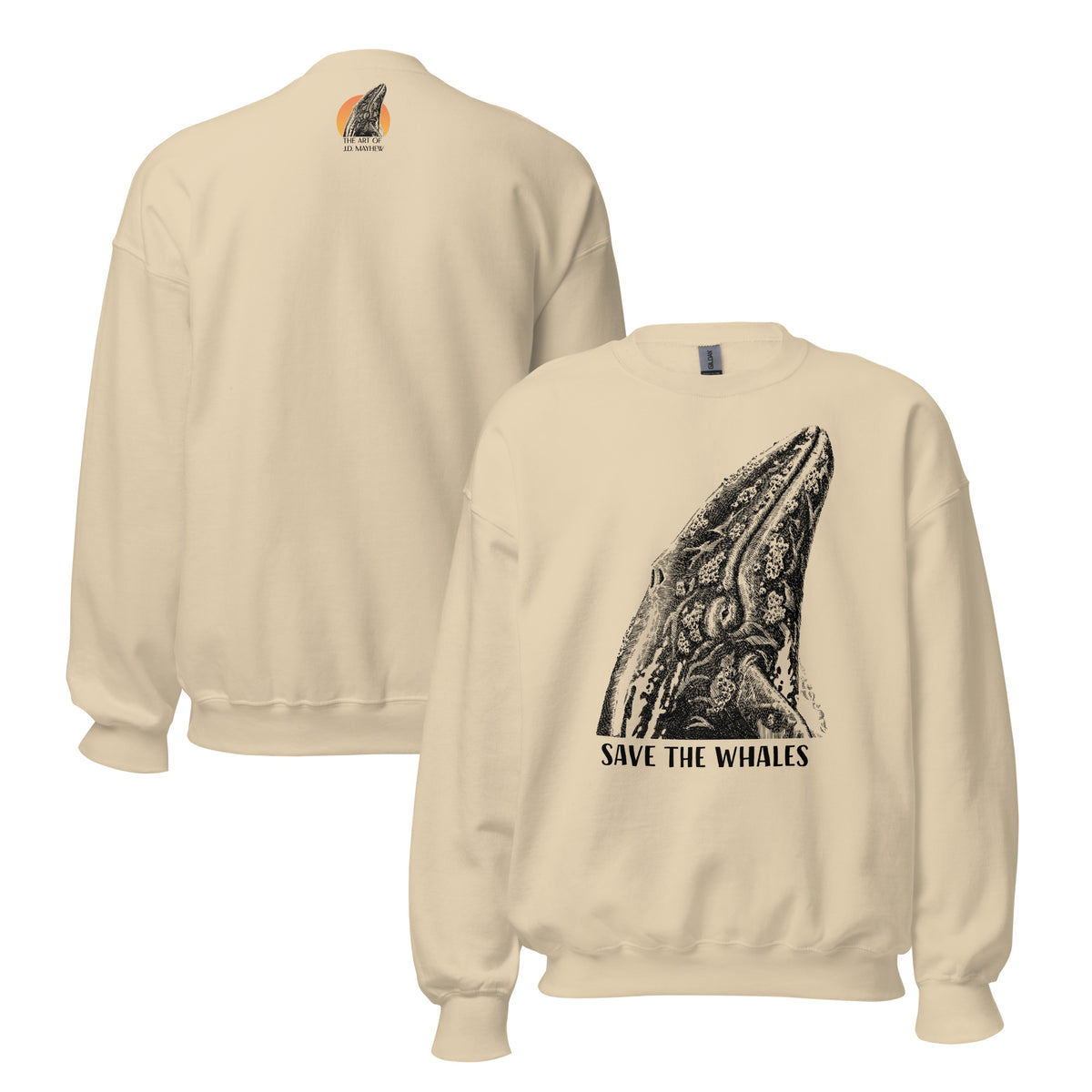 "Save The Whales" Crew Neck Sweatshirt, Unisex, 8 colors