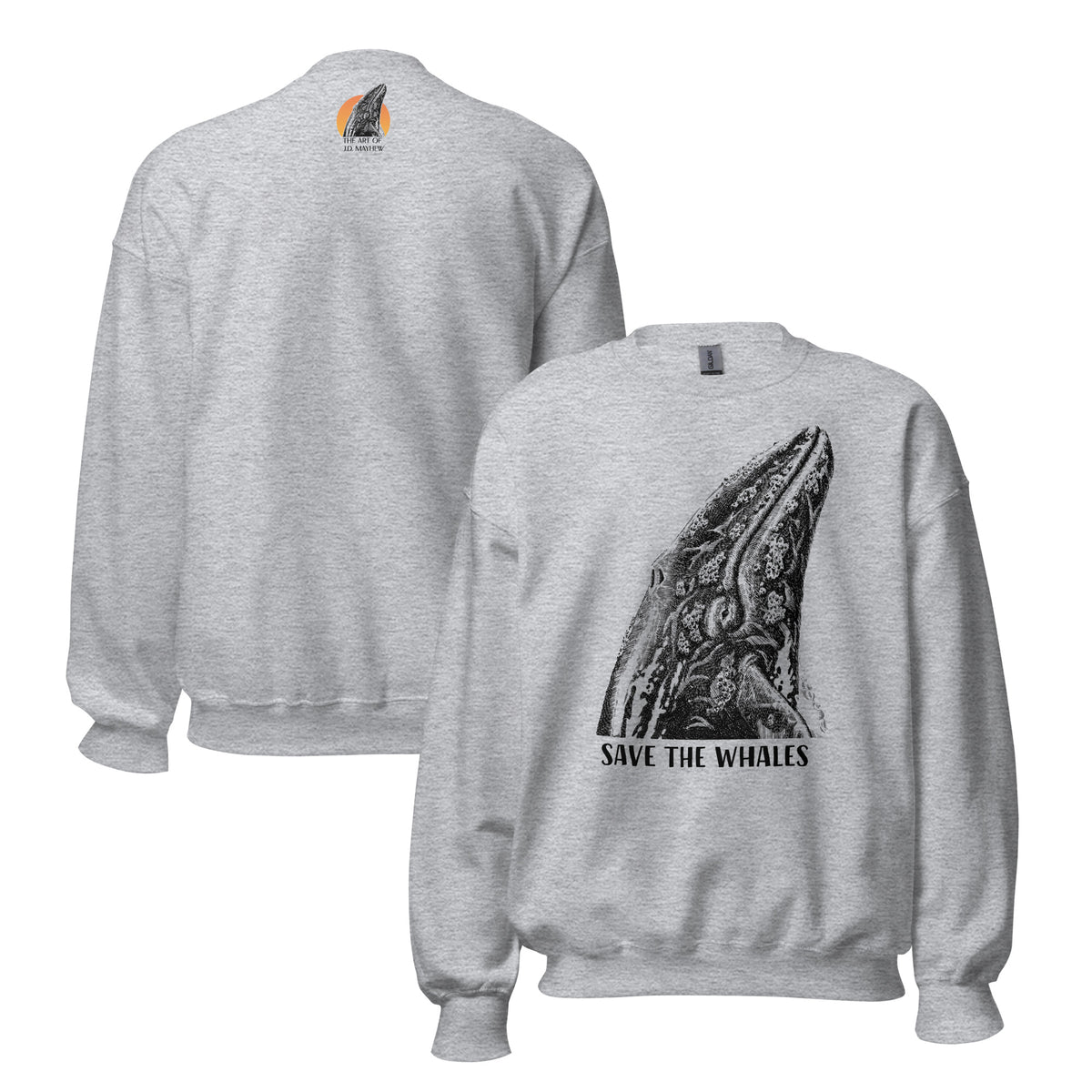 "Save The Whales" Crew Neck Sweatshirt, Unisex, 8 colors