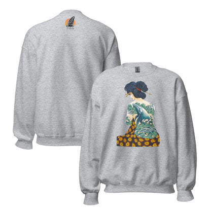 "Tattooed Lady" Crew Neck Sweatshirt, Unisex, 5 Colors
