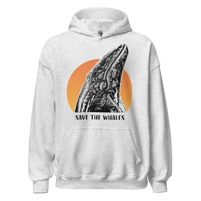 "Save The Whales" Sunset, Heavy Blend Hoodie, Unisex, 6 Colors