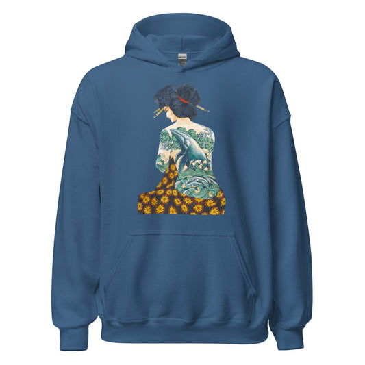 "Tattooed Lady" Heavy Blend Hoodie, Unisex, 8 Colors