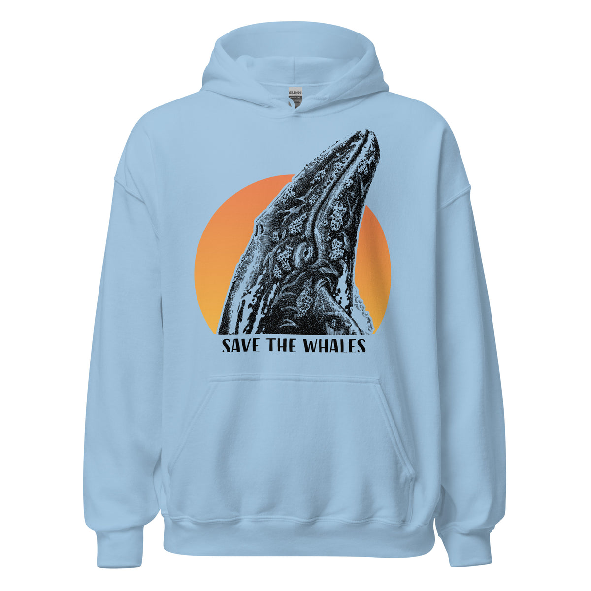 "Save The Whales" Sunset, Heavy Blend Hoodie, Unisex, 6 Colors
