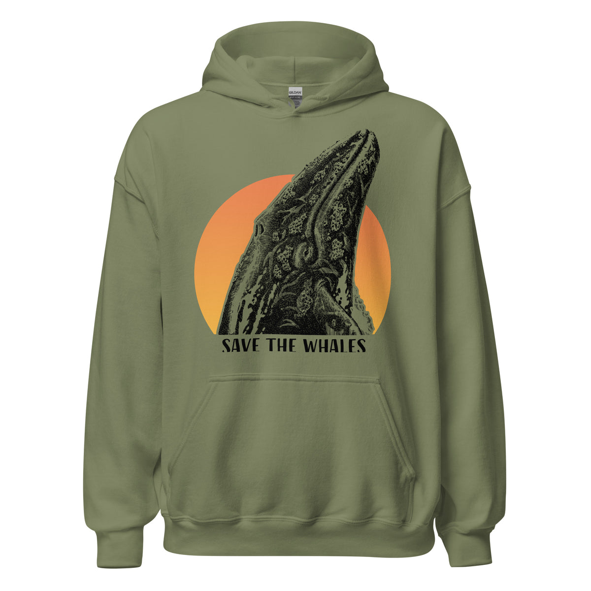 "Save The Whales" Sunset, Heavy Blend Hoodie, Unisex, 6 Colors