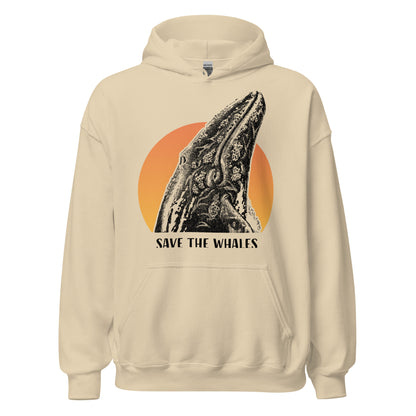 "Save The Whales" Sunset, Heavy Blend Hoodie, Unisex, 6 Colors