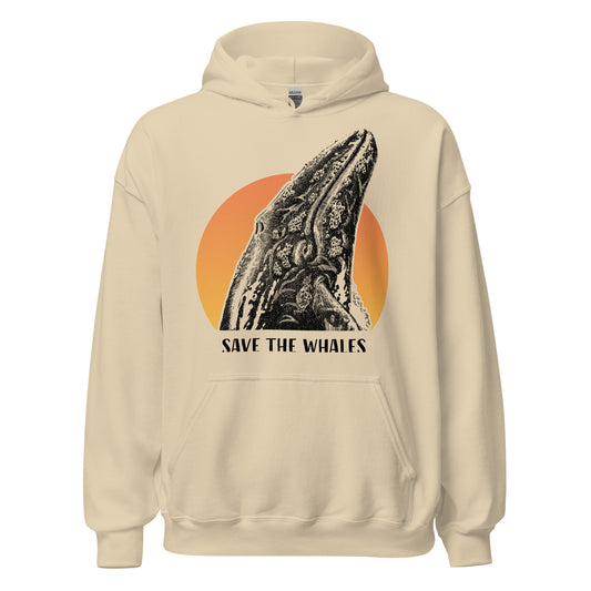 "Save The Whales" Sunset, Heavy Blend Hoodie, Unisex, 6 Colors