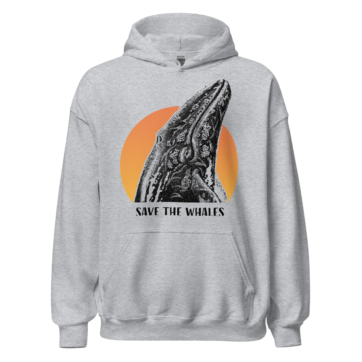 "Save The Whales" Sunset, Heavy Blend Hoodie, Unisex, 6 Colors