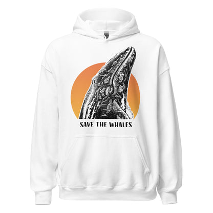 "Save The Whales" Sunset, Heavy Blend Hoodie, Unisex, 6 Colors
