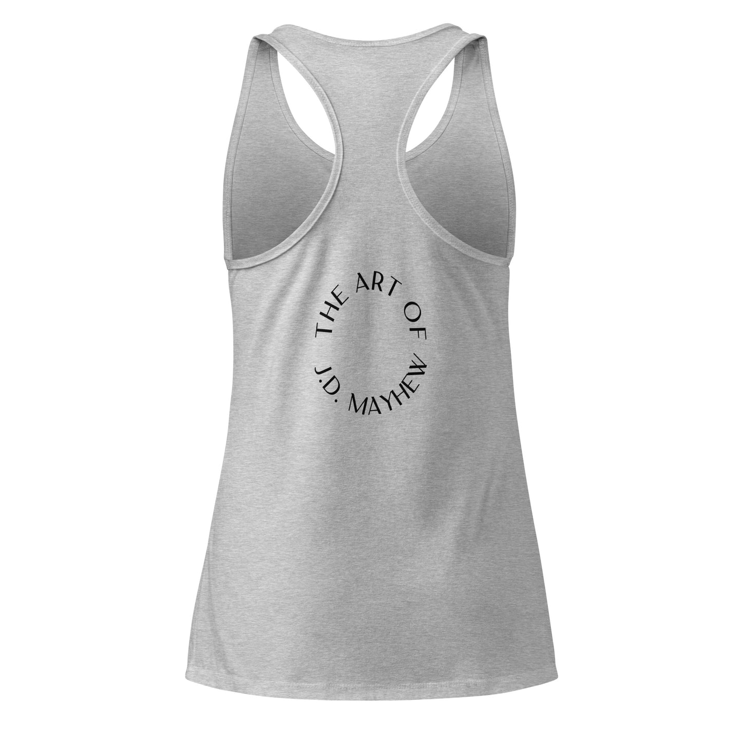 "Save The Whales" Sunset Tank Top, Women's Ideal Racerback Tank Top, Heather Gray, Fitted.